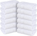 Infinitee Xclusives - 12 Pack Face Cloths |30x30 cm| 100% Cotton Wash Cloths - Ultra Soft & Highly Absorbent Fingertip Towels for Spa, Gym, Hotel & Bathroom |Brilliant White|