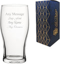 Pasabahce Personalised Engraved Pint Glass, Personalise with Any Message for Any Occasion, Stylize with a Variety of Fonts, Gift Box Included, Laser Engraved, Toughened Tulip Pint Glass