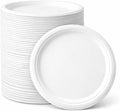 1ABOVE 50 Pack Extra Strong White Disposable Bagasse Plates, 100% Compostable and Biodegradable, Made from Sugarcane Fibre, Perfect for BBQ, Wedding, Office, Picnics and Parties (9 INCH)