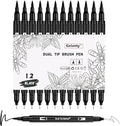 Felt Tip Pens, 12 Pack Black Markers Colouring Pens for Adults, 0.4mm Fineliners for Art Drawing Sketching