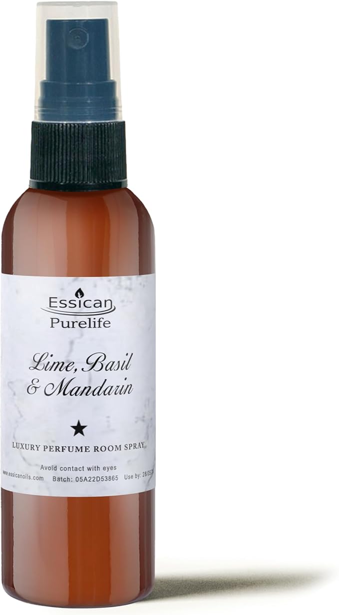 Essican Purelife Room Spray Air Freshener Spray for Home, Lime, Basil & Mandarin, 100ml Home Fragrance Luxury Bathroom Air Freshener Sprays Odour Neutraliser, Mist Office & Room Fragrance Sprays