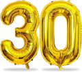 Gold Number 30 Balloons, 40 Inch Gold Mylar Foil Number 3 & 0 Balloons for Women, Self Inflating 30th Birthday Balloons for 30 Year Old Men Anniversary Birthday Party Decorations Supplies