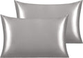 NTBAY Silk Satin Pillowcases - Satin Pillowcase for Hair and Skin, Pillow Cases 2 Pack with Envelope Closure, 50x75 cm, Dark Grey