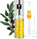 PORTENTUM Oil Spray Bottle 100ml Stainless Steel Olive Oil Dispenser, Leakproof Oil Bottle with Accessories – Oil Sprayer for Cooking, BBQ, Salad and Air Fryer