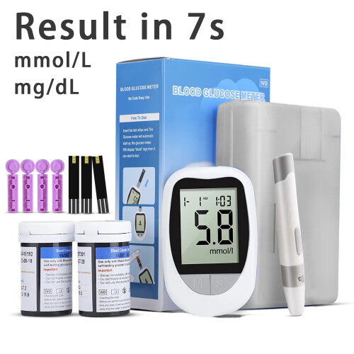 Blood Glucose Meter with 50 Test Strips Glucometer Kit Code Free Diabetes Test with Lancets Blood Sugar Monitor Mg/mmol
