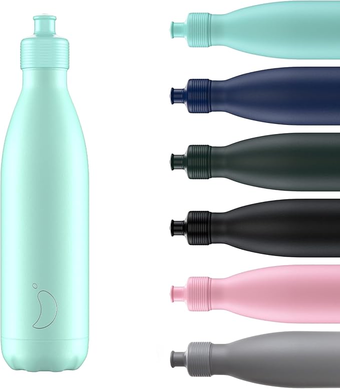 Chilly's Original Sports Bottles - BPA-Free Stainless Steel Reusable Water Bottle - Keeps Cold, Double Walled, Vacuum Insulated - Dishwasher Safe Lid - 500ml - Pastel Green