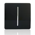 Trendi ART-SS1BK 1-Gang 1-Way Glossy Black Rocker Light Switch, 10A Tactile Modern Designer Switch