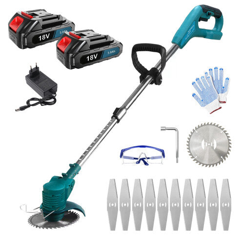 Cordless Grass Strimmer & Trimmer - Includes 2Ã— 3.0Ah Batteries + Charger | Lightweight, Telescopic, Multi-Blade System