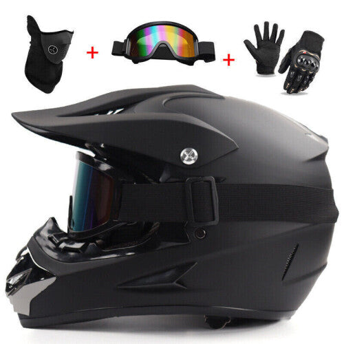(  Asia Black Solid Color, M) Racing Motorcycle Bike UK Motocross Helmet Road Dirt NEW Off Dirt Downhill