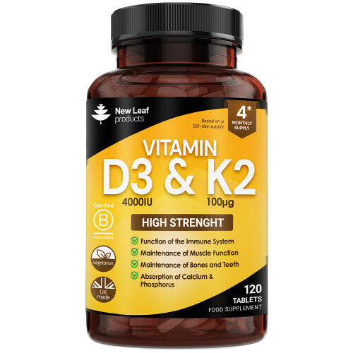 Vitamin D3&K2 Tablets D3 4000iu + Vitamin K2 100Âµg - 4 Months Supply
