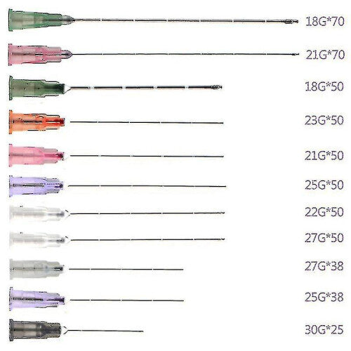(BC 30G 25mm 20PCS) 20pcs/bag Hypodermic 19g 23g 25g 27g 50mm Canula Micro Blunt Tip Cannula With Filter