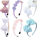 DRESHOW Girls Bow Headbands Glitter Kids Headband Heart Star Hairband for Toddlers Teens