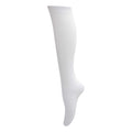 (UK Shoe 4-6 (Age: 13+ years), White) Childrens Girls Plain Knee High School Socks (Pack Of 3)