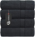 Casabella Pack of 2 Large Jumbo Bath Sheets 100% Egyptian Combed Cotton Big Beautiful Towels_Black_2pcs