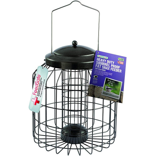 Gardman Heavy-Duty Squirrel-Proof Fat Snax Bird Feeder with Feedsafe Biocidal Coating - Holds 4 Suet Balls - A01822