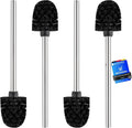 ‌Ibergrif Toilet Brush Replacement 4PCS Stainless Steel Handle, Durable Bristles for Bathroom Cleaning M34155