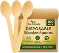 100 x Disposable Wooden Spoons – 16 cm Birchwood Eco-Friendly Cutlery | Biodegradable, Plastic-Free, BPA-Free, Food-Safe Compostable Spoons for Parties, Weddings, BBQs, Picnics, Catering, Christmas