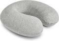 Amazon Basics Travel Pillow, Memory Foam Neck Pillow For Travel, Machine Washable Cover with Elastic Carrying Strap, 30.5 x 30.5 x 9.6 cm, Grey
