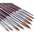 Fuumuui Sable Watercolour Brushes, 9pcs Detail to Mop Kolinsky Sable Brushes Round Pointed Professional Watercolour Brushes Perfect for Watercolour