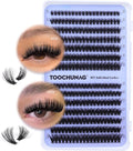 Fluffy Cluster Lashes 60D+80D Thick Individual Eyelashes D Curl Wispy Lash Clusters Individual 10-18mm Russian Eyelash Extension 280pcs Fake Eyelash Clusters DIY Flat Lash Extensions by TOOCHUNAG