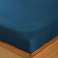 Double Fitted Sheet - 135 x 190cm with 30cm Deep Pocket, Soft Brushed Microfibre, Wrinkle-Free, Easy Care, Fade & Shrink Resistant by MAGNA COLLECTION (Navy, Double)