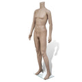 Headless Full-Body Male Mannequin, Beige, 176 cm, 360 Arm Rotation, Glass Base with Aluminum Stand (Eco-friendly PE)