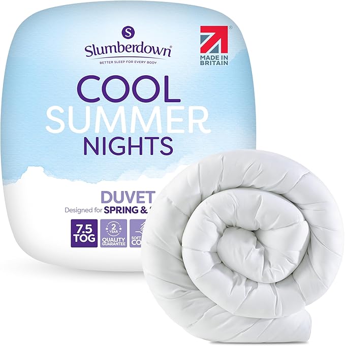 Slumberdown Cool Summer Nights 7.5 Tog King Size Duvet - Lightweight & Breathable Summer Duvet for Hot Nights | UK-Made King Quilt, Non-Allergenic & Washable (225 x 220cm)