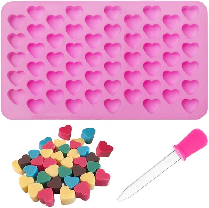Silicone Moulds for Wax Melts & Soap - Heart, Mini Candy & Ice Cube Trays Chocolate Mould Silicone Molds - DIY Jelly & Gummy Moulds