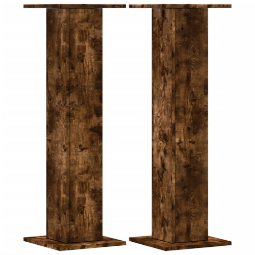 (smoked oak, 30 x 30 x 95 cm) vidaXL Speaker Stands Living Room Speaker Floor Stand 2 pcs Engineered Wood