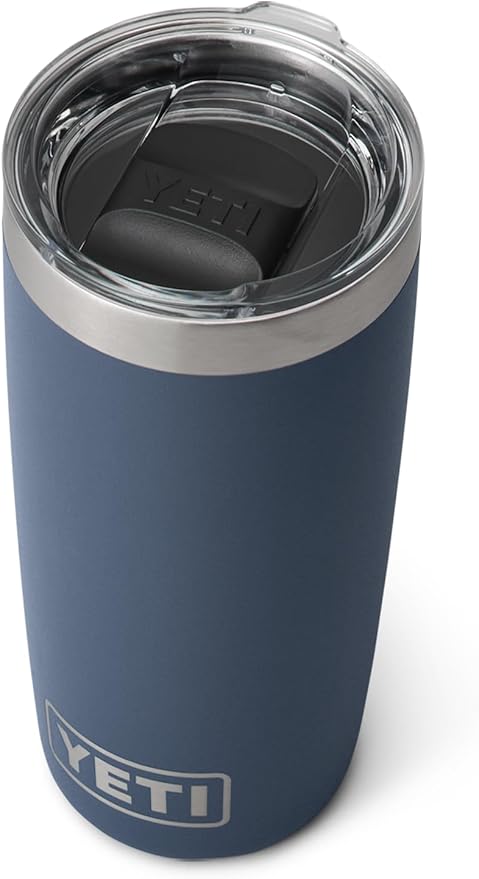 YETI Rambler 10 oz (295 ml) Tumbler with Removable Magslider Lid, Stainless Steel Vacuum Insulated Coffee Cup, Navy