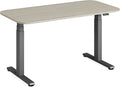 Steelcase Solo Sit-to-Stand Electric Height-Adjustable Home Office Desk with Programmable Controller, Powerful Motor, Anti-Collision Sensor + Cable Management Net in Acacia/Merle (140 x 70 cm)