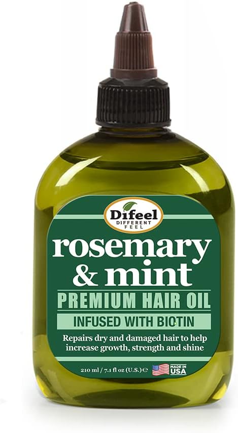 Difeel Rosemary and Premium Hair Oil with Biotin 210 ml - Rosemary Mint Oil Enriched with Biotin