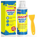 Jigsaw Puzzle Glue with Sponge Tip & Squeegee – Clear, Fast-Drying Puzzle Sealer for 1000/3000/5000 Piece Puzzles – Non-Toxic Adhesive for Paper & Wooden Jigsaw Puzzles – 200ml