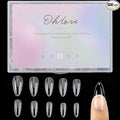 Almond Shaped Nail Tips 500Pcs Clear Acrylic Medium Nails Full Cover with Case for DIY Nail Art, 10 Sizes