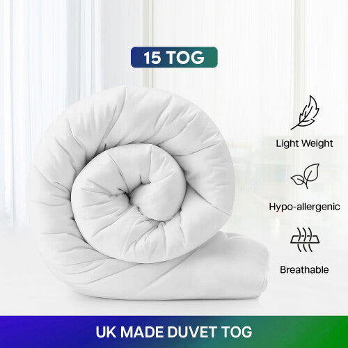 (Double Duvet Tog, 15 Tog) Down Duvets & Quilts Tog Winter Warm Soft & Comfortable Luxurious Sleep Single Double King Super King Size Quilt Hypoallergenic Christmas Duvet