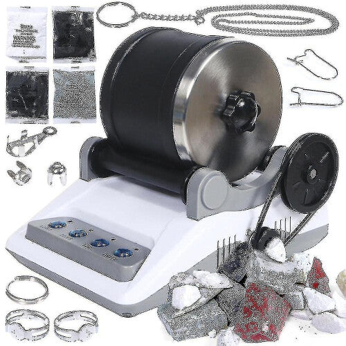Willkey Professional Rock Tumbler Kit Rock Polisher For Kids And Adults Electronic Rock Tumbler Kit With Polishing Machine, Polishing Grits, And Rolle