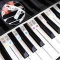 Removable Piano Keyboard Note Labels 88-Key Full Size Silicone Piano Note Guides Key Music Notes Letter Label Washable Piano Notes Overlay Strips for