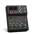 2 Channels Mini USB Mixer Professional Portable Audio Interface Sound Card Console for Guitar Recording Studio Singing