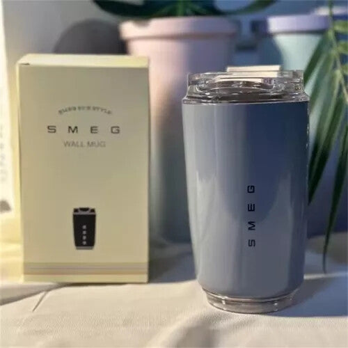(Grey) 320ml Smeg Coffee Mug Stainless Steel Travel Water Bottle Insulated Cup 8 Colors