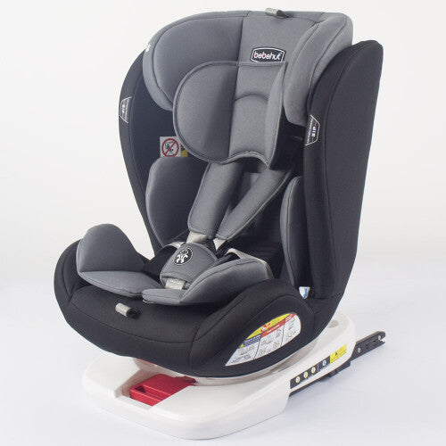 (Grey/Black) ISOFIX CHILD CAR SEAT 0-36kg GROUP 0+/1/2/3 360Â° ROTATING