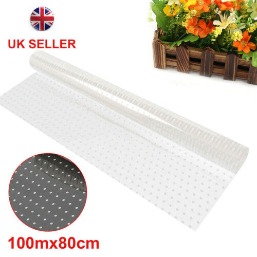 New 100m X80cm White Dot Cellophane Roll Florist Craft Film Plain Wrap
