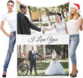 LNM Personalised Blanket with Photo, Customised Blanket with Picture, Custom Photo Blankets, Picture Blankets, Personalised Anniversary Wedding Valentines Gifts for Women Men Her Him