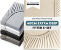 Moonlight Bedding Fitted Sheet 40 Cm Extra Deep Pocket Bed Sheets 16 inch Ultra Soft Bottom Sheet Brushed Microfiber Breathable Shrinkage and Fade Resistant (Cream, Double)