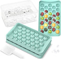 KICHLY 3 Ice Cube Tray Balls - Ice Cube Maker for Freezer – BPA Free – Perfect for Chilling Cocktails, Whiskey, Coffee Effortless Release (99 Spherical Balls Includes Ice Bin & Ice Tong-Blue)