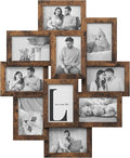 SONGMICS Collage Picture Frame, 10 Frames for 4x6 Photos, Multi Wall Decor, Rustic Brown RPF020X01