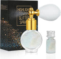 Glitter Spray - Shiny Body & Face Highlighter, Shimmer Sparkle Pearl Powder Makeup for Body, Hair, Clothing - Colorful Silver