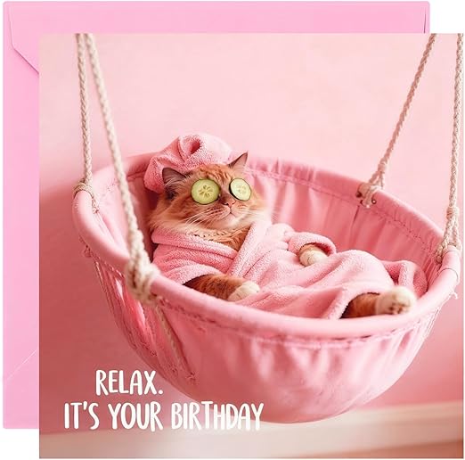 Birthday Card for Her Women, Sister Niece Girl Female Birthday Cards, 150mm Bday Greeting Card with Pink Envelope, Blank Inside
