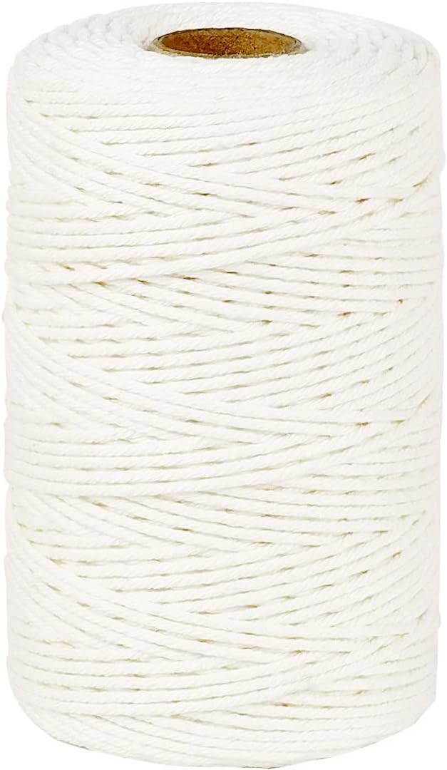 PerkHomy 152 M / 500 Feet Cotton Butchers Twine String 2mm for Cooking, Food Safe Crafts, Bakers Kitchen, Butcher Meat, Turkey, Sausage, Roasting, Gift Wrapping, Gardening, Crocheting & Knitting