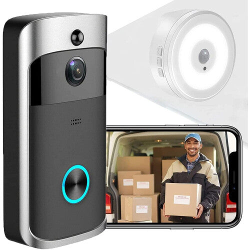 Wireless Video Doorbell Camera, Smart WiFi Real-time Intercom Doorbell Ring for Home Security, 720P HD Video|PIR Detection Night Vision|166Ã‚