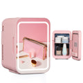 (4L Pink) LED Mirror Mini Fridge Portable Ice Box 4/8/10L UK